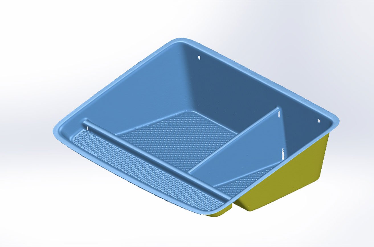 3d car scanning vw tray 3D scan data from a VW Caddy tray.