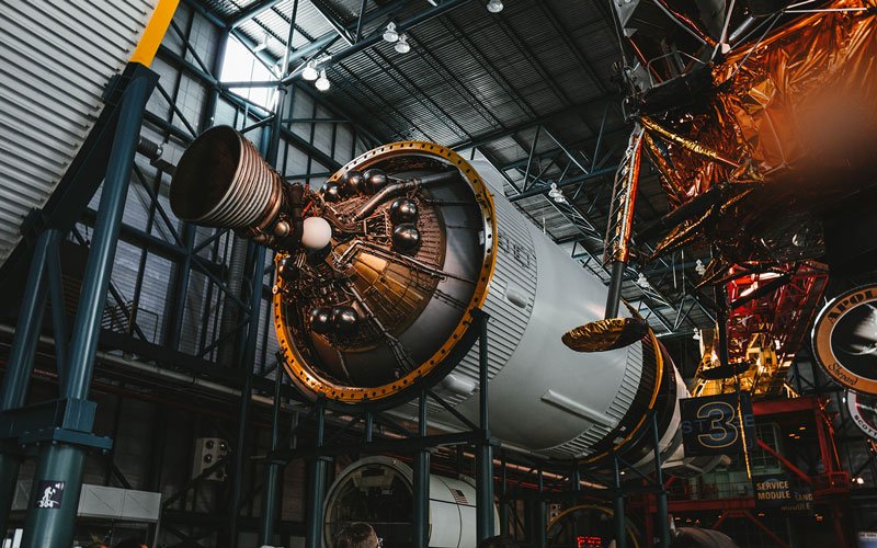 aerospace manufacturing factory a large engine part in an aerospace manufacturing factory
