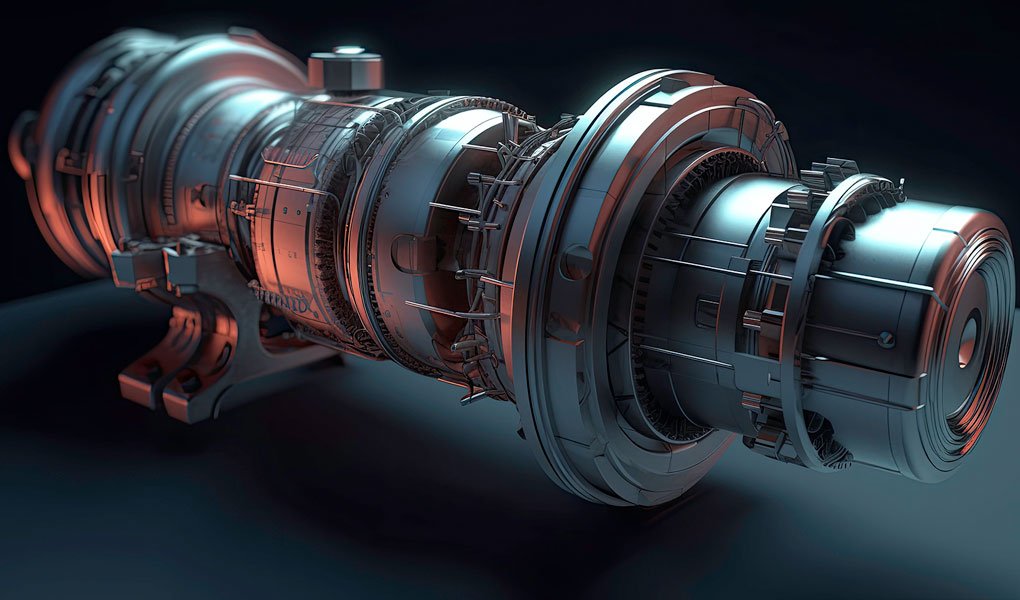 aviation 3d product rendering 3d product rendering of a jet engine part