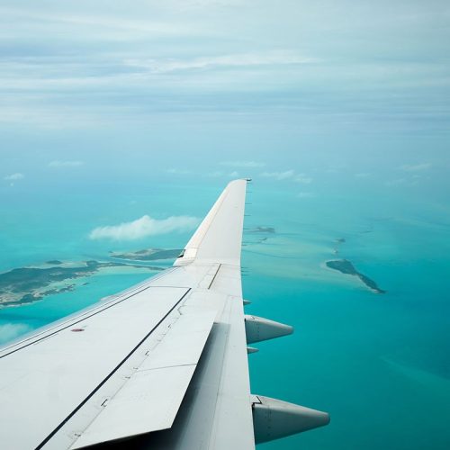 aviation-flaps flaps and ailerons in use on a flying aircraft