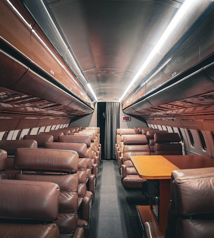 bespoke cabin retrofit inside of a retrofit cabin with build-to-spec features
