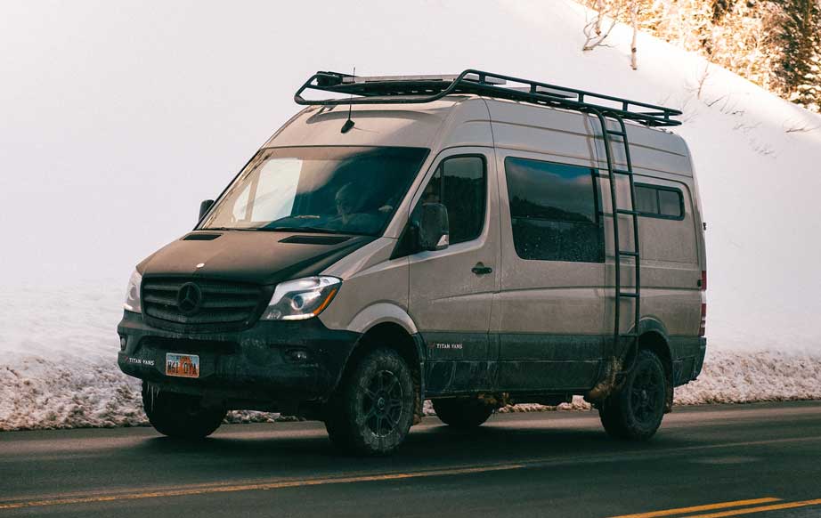 modified van racking van fitted with custom racking