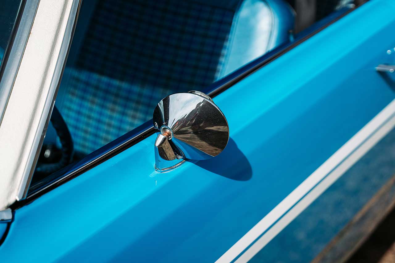 obsolete car parts classic car with obsolete wing mirror
