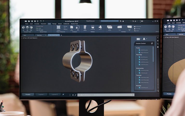 repair medical equipment screen displaying a medical component in 3D CAD software