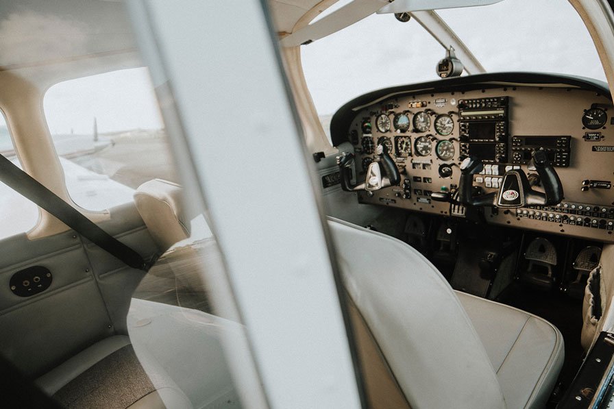 replacement aircraft parts inside of a plane with replacement part