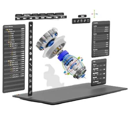 aerospace CAD a small component being edited in CAD software